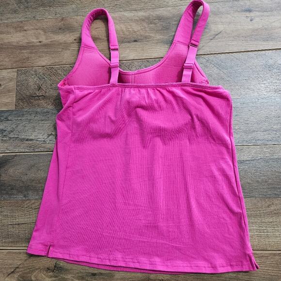 Barbie Pink T Shirt Padded Shelf Bra Sleeveless Cotton Tank Top 36B Casual Y2K - Picture 3 of 8